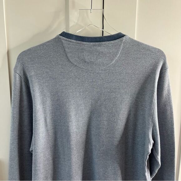 Untuckit Mens Pullover Sweater Large 100% Cotton Blue Andrews - Picture 10 of 11